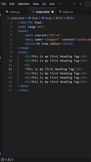 simple use in heading tag #youtube#shorts
