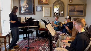 6.9K views · 68 reactions | My next door neighbor put together an impromptu Christmas brass quartet today! That’s my kiddo in the black and white hat. Love pop up gatherings like this in the holidays! | Melanie Alexander Lost & Found | Facebook