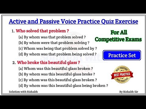 Active and Passive voice Practice set | Active and Passive voice exercise | Active and Passive voice