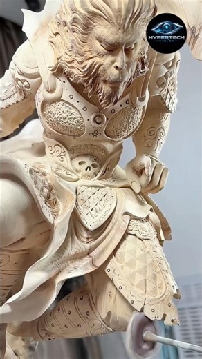 The Masterpiece: Intricate Sun Wukong Wood Carving Art