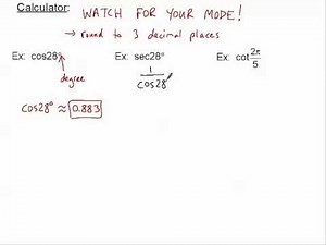 Trigonometry on the Calculator
