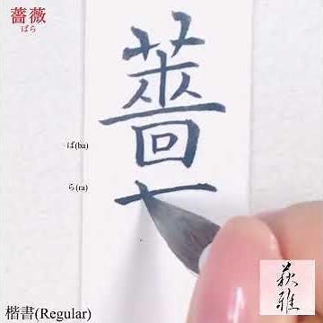 薔薇🌹 (ばら)の書き方(楷書)【美文字/書道手本】How to write the "Rose”(Regular script)