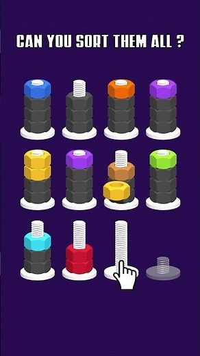 Nut and Bolt Color Sort Game – Can You Solve This Color Puzzle? 🧠🔥