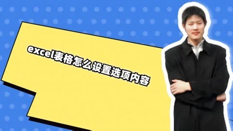 excel表格怎么设置选项内容