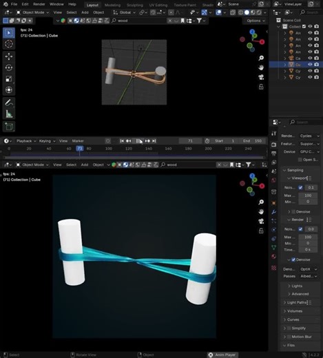 Realistic Rubber In blender done with cloth physics