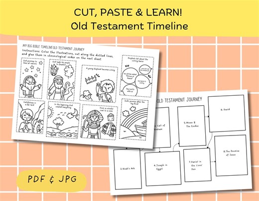 Old Testament Timeline, Sunday School Cut and Paste Activity (PDF & JPEG) - Etsy