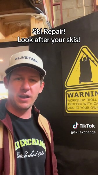 Ski Repairs! We service over 2000 skis each winter, this is one example! #skirepair #skiservice #skicare #skiexchange #skishop #repair #advice