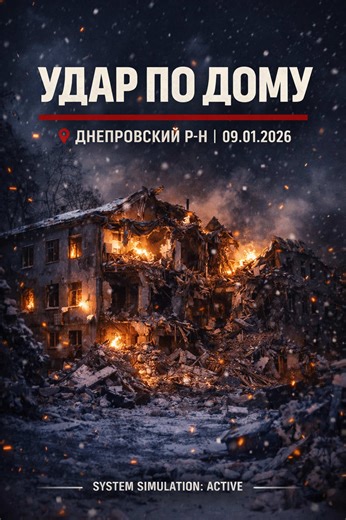 🚨 ТРАГЕДИЯ В КИЕВЕ: ПРЯМОЕ ПОПАДАНИЕ В ЖИЛОЙ ДОМ #Киев 🚨 #ДнепровскийРайон ✅ ФАКТ: В ночь на 9 января 2026 года в Днепровском районе столицы российский БпЛА совершил прямое попадание в трехэтажный жилой дом. Взрывная волна и возникший пожар привели к полному обрушению центрального подъезда — с первого по третий этажи превратились в руины. 🔻 ДЕТАЛИ И ПОСЛЕДСТВИЯ: • Трагедия унесла жизни 2 человек, тела которых были извлечены из-под завалов. • Силами #ГСЧС из горящего здания и соседних секций б