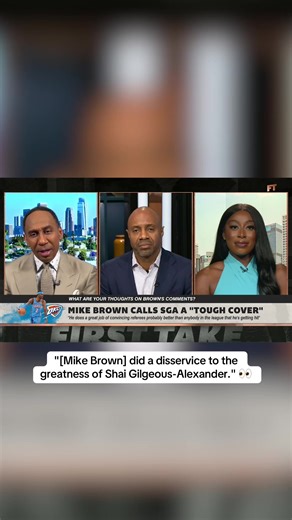 @stephenasmith responds to Mike Brown's comments on SGA 🏀 #nba #nbaonespn #firsttake #sga #okc