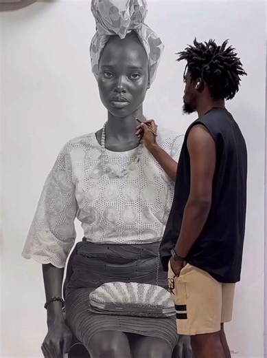 This artist brings graphite to life on an epic scale, creating hyper-realistic pencil drawings where every portrait, shadow, & contour is rendered with astonishing precision. The way he fuses creativity with complex shapes, depth, & masterful shading makes each piece feel less like a drawing & more like a living presence on paper. Artist @ao_moses #hyperrealism #hyperrealistic #realisticart #pencilart