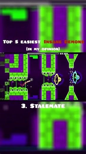 Top 5 easiest Insane demons in GD #fypシ #geometrydash #gaming #gd