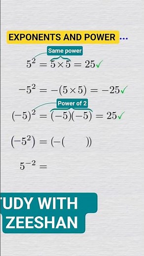 Exponents and Powers Tricks & Shortcuts #exponents #power #shorts