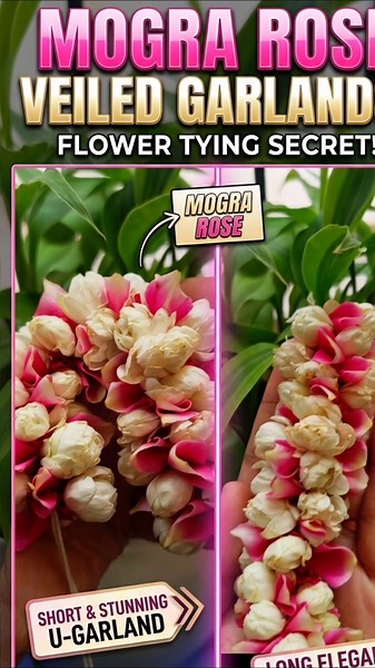 How to Make Jasmine and Rose Petals Garland | Beautiful DIY Flower Mala Making