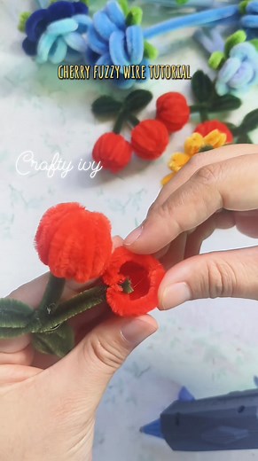 184K views · 2.4K reactions | Cherry fuzzy wire tutorial, pwedeng gawing hairclip and keychain #fuzzywirecrafts #cherry #cherryfuzzywire #diycrafts #handmadecrafts #tutorial | Crafty Ivy | Facebook