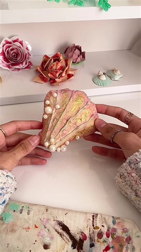 Sea shell tutorial 🐚✨#fyp #decoration #sea | diy decoration