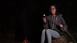 Young Woman Hood Fries Marshmallows Over Stock Footage Video (100% Royalty-free) 1059247253 | Shutterstock