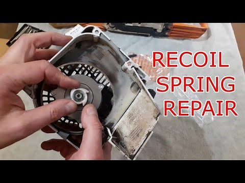 Stihl Chainsaw Recoil Starter Spring Repair (Ergostart Model). Stihl Ms230 CHAINSAW.