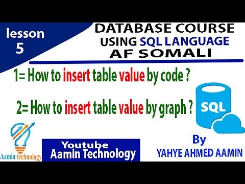 lesson 5 DATABASE(SQL), how to insert value table by code and graph
