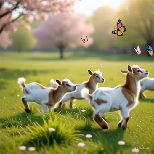 Cute Baby Goat Jumping in Slow Motion 🐐💚