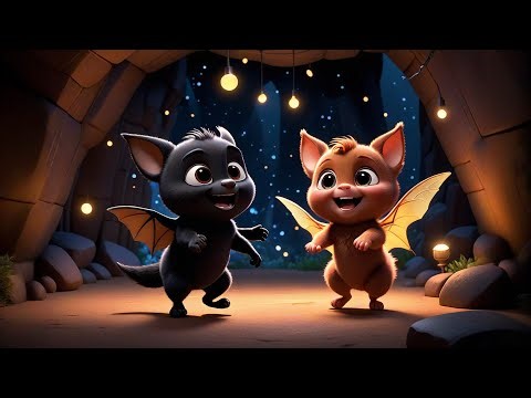 Four Baby Bats Under the Moon | Fun Counting Song for Kids | Nursery Rhymes and Baby Songs