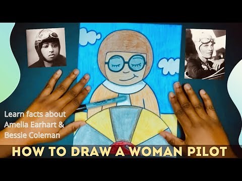Art lesson- How to draw Amelia Earhart & Bessie Coleman for Women’s History/ Black History Month