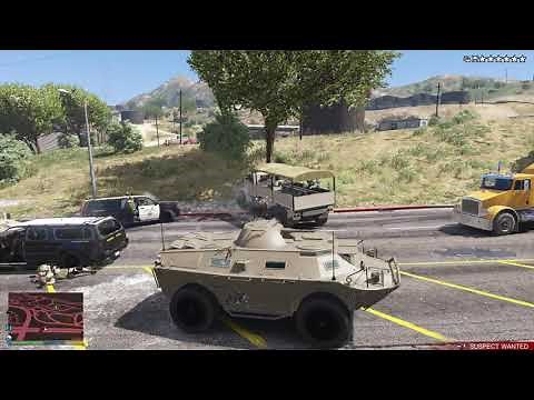 GTA 5 - HVY APC Tank Rampage + Six Star Escape