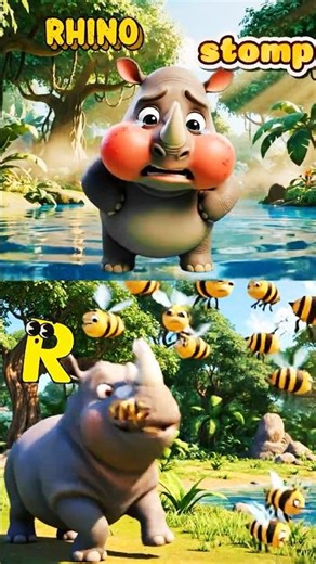 🐝 ABC Safari Bee Chase Song 🦏 Funny A-Z Animal Sounds | Quagga, Rhino, Serval, Gazelle 🎶🌿