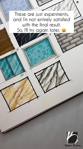 Attempts at drawing marble using markers. التسجيل مُتاح في كورس الإظهار بالماركر اونلاين #markers #soon #landscape #foryou #الشعب_الصيني_ماله_حل😂😂 #fyp #asmr #colorful #sketchbook #explore #architect