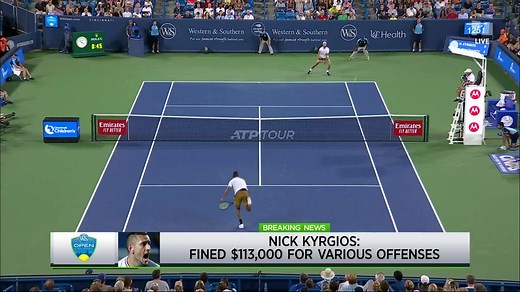 Breaking down\r\nthe biggest fines\r\nin tennis history