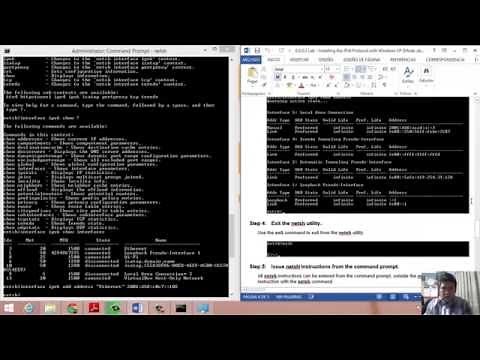 0.0.0.2 Lab - Installing the IPv6 Protocol with Windows XP (Windows 8.1)