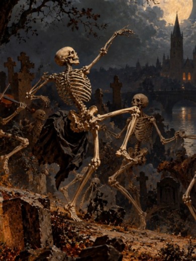 💀🎻 Danse Macabre — Camille Saint-Saëns When the clock strikes midnight, Death takes up his violin, the graves open, and the dead rise to dance. My orchestral interpretation of Saint-Saëns' Danse Macabre, Op. 40, brought to life with atmospheric animation inspired by the music's haunting imagery. Part of my October Country collection, celebrating Halloween and Día de los Muertos. 🎃 Created with Suno and original visual production. © 2026 Paul Liebert. All rights reserved. #DanseMacabre #SaintS