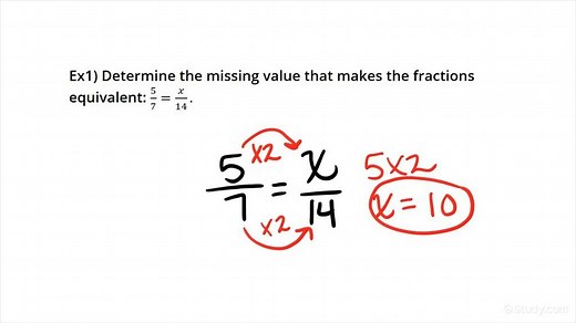 How to Find Equivalent Fractions Using Multiplication | Algebra | Study.com