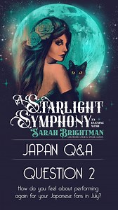 16K views · 613 reactions | Sarah has answered your questions, next up “How do you feel about performing again for your Japanese fans in July?” More to come next week!  Tickets for Japan dates are on sale now at Sarahbrightman.com/Tours #AStarlightSymphony | Sarah Brightman | Facebook