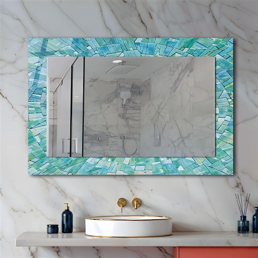 Tempered Glass Wall Mirror: Modern Stained Art Decor - Etsy