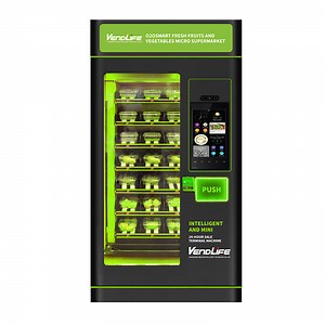 Mini Fresh Food Salad Vending Machine | Meal & Drink Dispenser with Lift