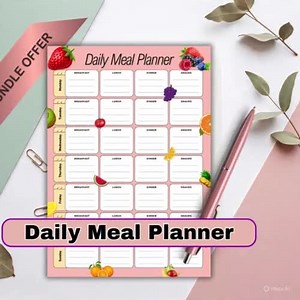 Editable Daily Meal Planner PDF | Nutrition Tracker, Water Intake, Calories   Instant Download - Etsy Canada