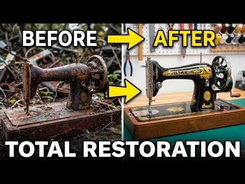 Restoration of a Rusted Singer Sewing Machine | Full Vintage Sewing Machine Restoration ASMR