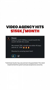 If you're reading this, you're probably a talented video or creative agency owner... So why are you still not scaling? It's not your fault...It's simply because you weren't taught an actual system. That's exactly what we've helped hundreds of video & creative agency owners do ‍ And here are two main reasons why you should listen to us... ‍ #1 We've done it ourselves & actively use the systems we teach our clients #2 We've helped 672 video & creative agency owners do it as well & have more case s