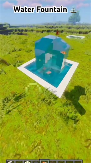 NATURAL Water Fountain Tutorial ⛲️ #minecrafttutorial #coolbuilds