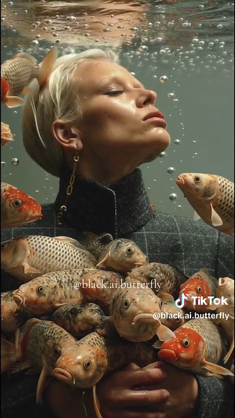 🐠The fish knows everything 🤐#blackaibutterfly #surrealart #artthatfeels #timelessmusic #aiart