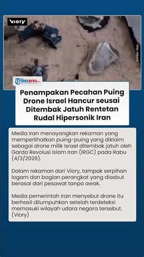 Penampakan Pecahan Puing Drone Israel Hancur Ditembak Jatuh IRGC