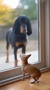 1.7K views · 17 reactions | Tiny Chihuahua Bossy-Barks at HUGE Dog Through the Door  | Mystery Moments | Facebook