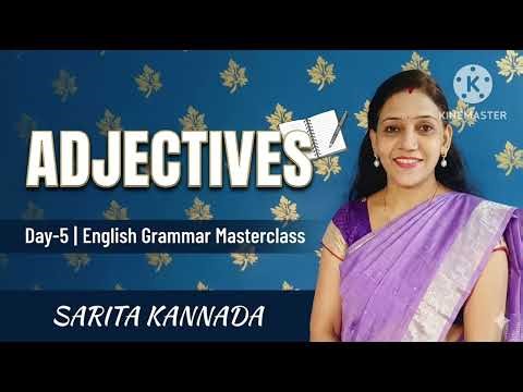 Day-5 English Grammar Masterclass series -Learn Adjective easily with Sarita ma'am @saritakannada