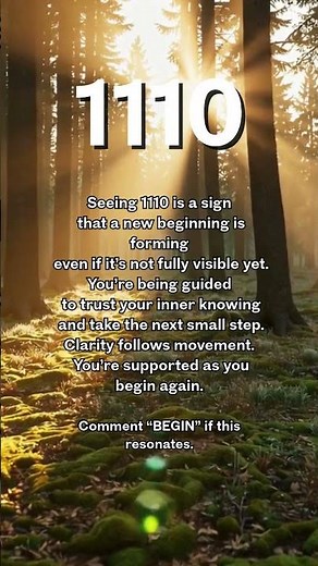 Seeing 1110? A New Beginning Is Forming ✨ Angel Number Meaning