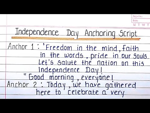 Independence Day complete anchoring script | Independence Day anchoring script in English for school