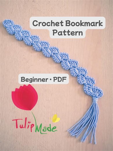 Crochet Shell Bookmark Pattern, Easy Beginner PDF Tutorial (digital Download) - Etsy