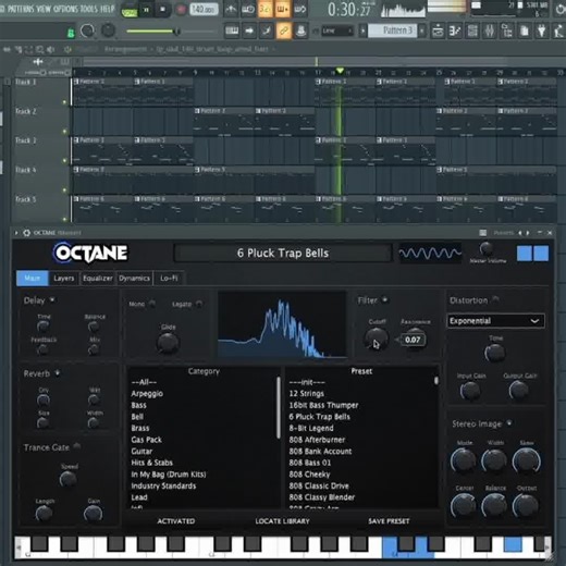 Soundware on Instagram: "OCTANE - Pro Grade Rompler​ With lots of ready-to-use presets and effects including Reverb, Delay, Distortion, Filter, Trance Gate, Stereo Imaging, dual Arpeggiators & more. With the OCTANE Store: 2,000+ sounds at your fingertips. Skip the online hunt, download, and start creating. Fresh sounds are added regularly! With the OCTANE Layers: Stack samples for richer sounds. Reverse, tune, add arpeggiators & more! Features include ADSR, Ring Modulation, and Tremolo."