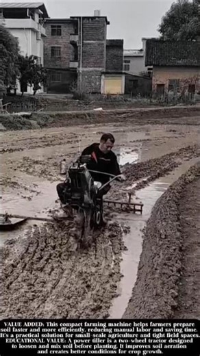 A Small, Powerful Tiller for Plowing Rice Fields! #shorts