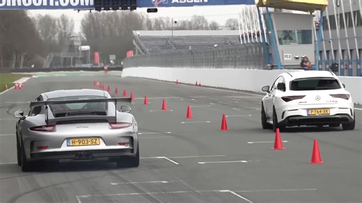 Modified luxury and sports cars compete in straight line races