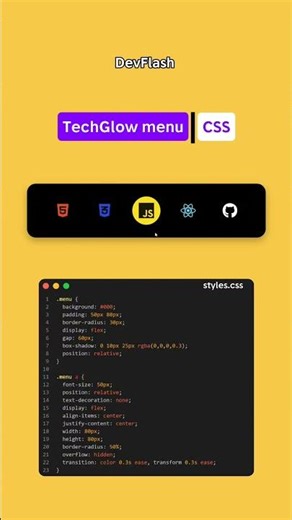 TechGlow Menu en HTML y CSS🔥 #coding #css